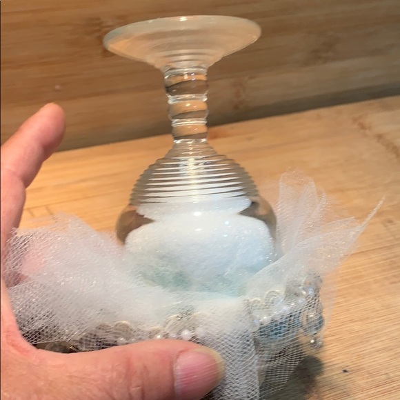 Shabby Chic Wine Glass Pincushion - Picture 5 of 6